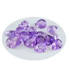 Riyogems 1PC Real Purple Amethyst Faceted 5x7 mm Pear Shape excellent Quality Stone
