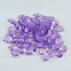 Riyogems 1PC Real Purple Amethyst Faceted 6X6 mm Square Shape Good Quality Loose Gemstone