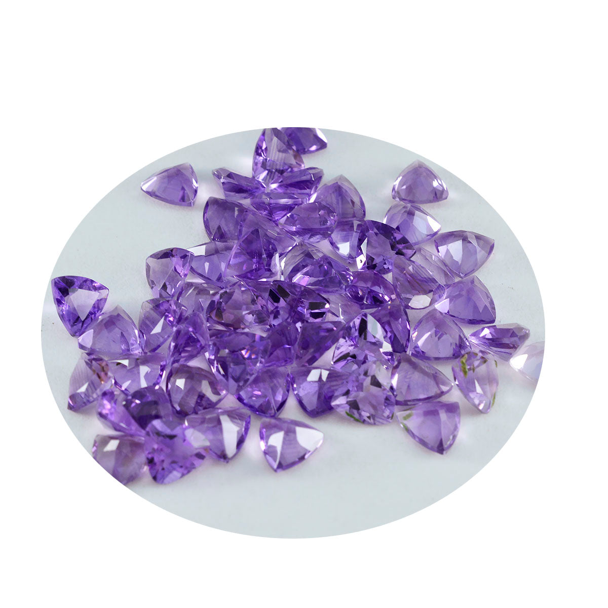 Riyogems 1PC Real Purple Amethyst Faceted 6x6 mm Trillion Shape handsome Quality Gemstone