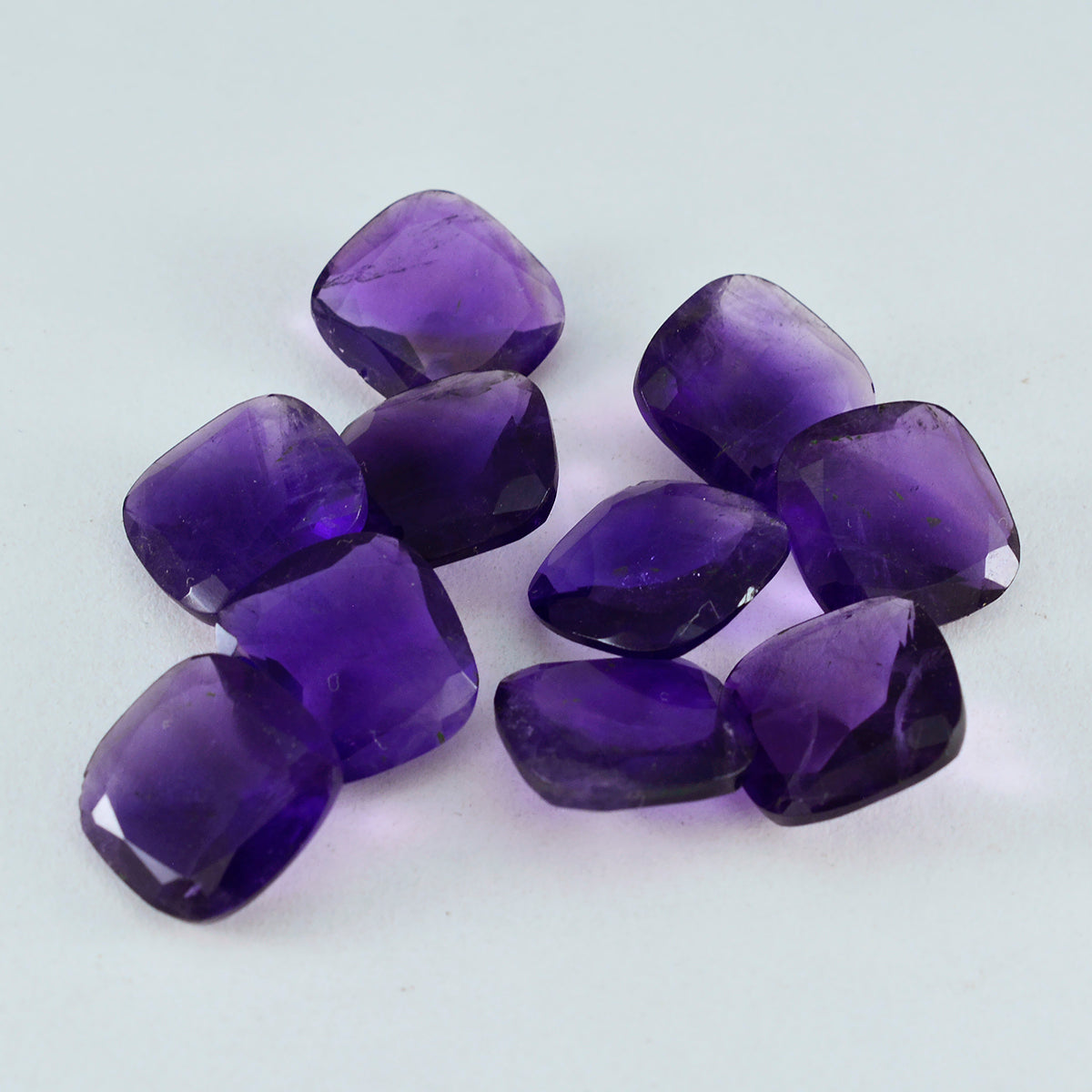 Riyogems 1PC Real Purple Amethyst Faceted 7X7 mm Cushion Shape startling Quality Loose Gemstone
