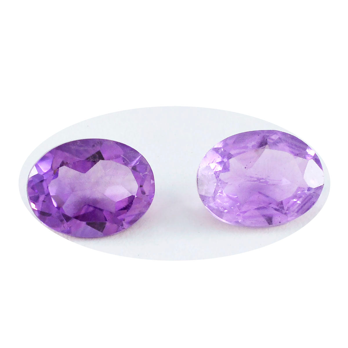Riyogems 1PC Real Purple Amethyst Faceted 7x9 mm Oval Shape A1 Quality Gems