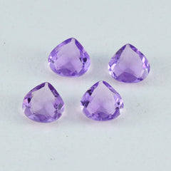 Riyogems 1PC Real Purple Amethyst Faceted 8X8 mm Heart Shape nice-looking Quality Loose Gem