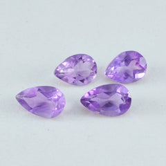 Riyogems 1PC Real Purple Amethyst Faceted 8x12 mm Pear Shape lovely Quality Loose Gems