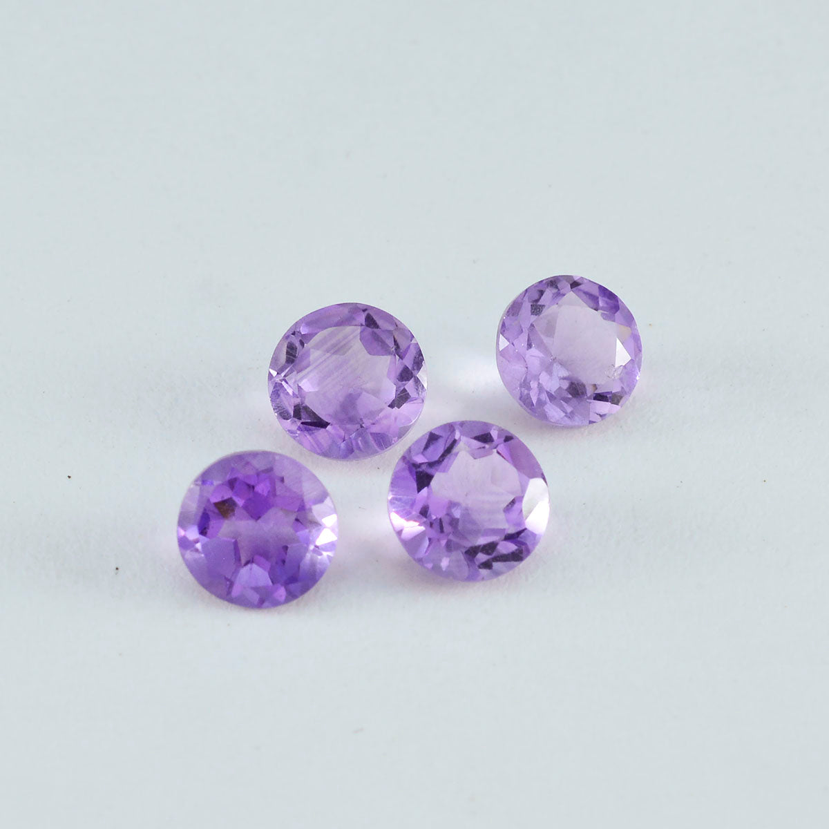 Riyogems 1PC Real Purple Amethyst Faceted 8x8 mm Round Shape beauty Quality Loose Stone