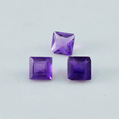 Riyogems 1PC Real Purple Amethyst Faceted 9x9 mm Square Shape attractive Quality Stone