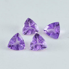 Riyogems 1PC Real Purple Amethyst Faceted 9x9 mm Trillion Shape startling Quality Loose Stone