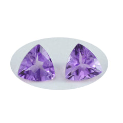 Riyogems 1PC Real Purple Amethyst Faceted 9x9 mm Trillion Shape startling Quality Loose Stone