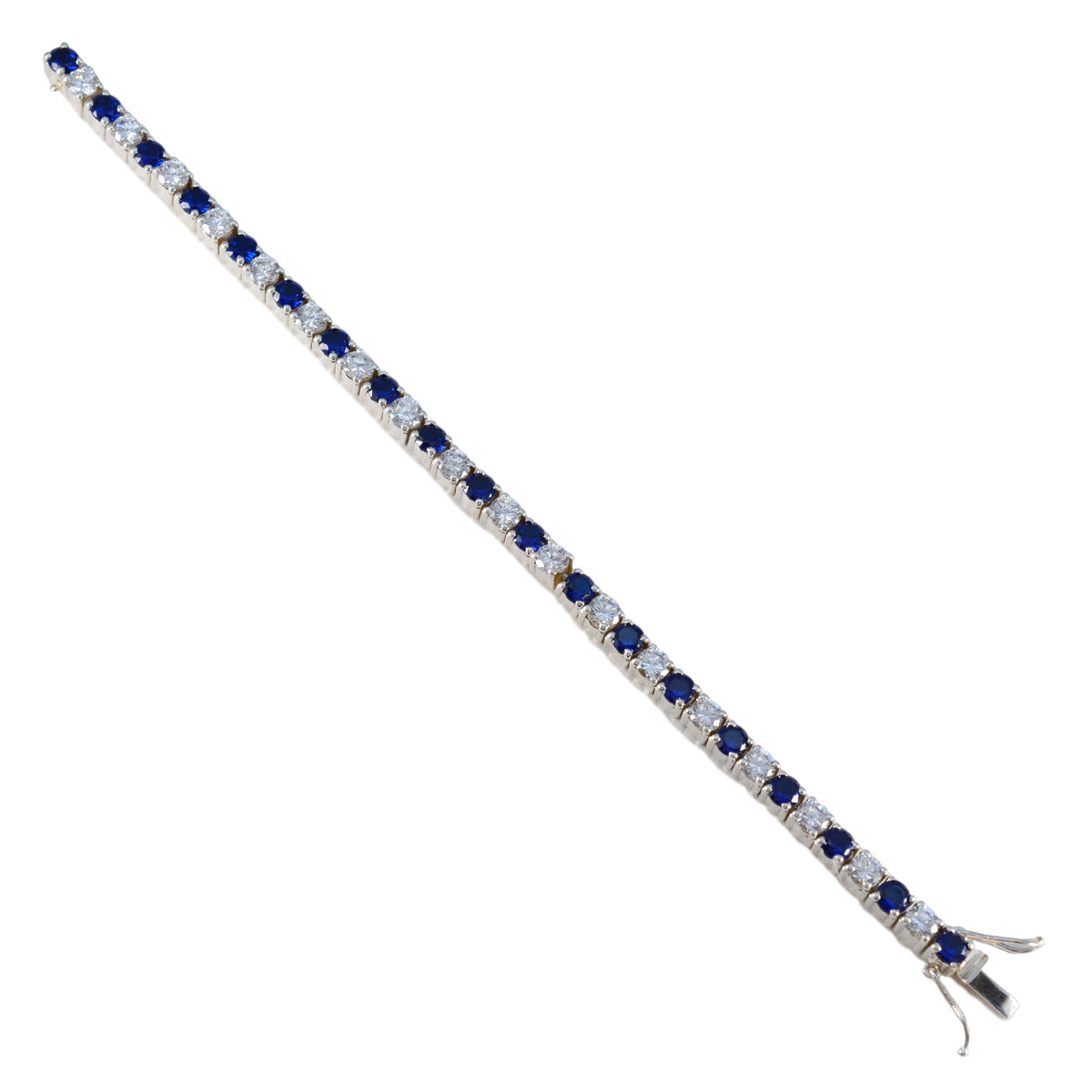 riyo красивый браслет из стерлингового серебра 925 пробы для женщин, синий супфир, коробка для браслета cz с теннисным браслетом l, размер 6-8,5 дюйма.