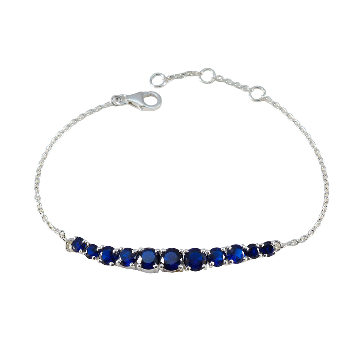 riyo meilleur bracelet en argent sterling 925 pour filles bracelet bleu supphire cz bracelet serti de griffes bracelet de tennis hameçon l taille 6-8,5 pouces.