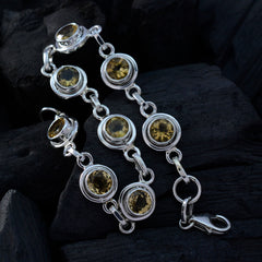 riyo sfuso braccialetto in argento sterling 925 per ragazza braccialetto con citrino braccialetto con castone con braccialetto a maglie con amo da pesca misura l 6-8,5 pollici.