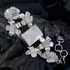 Женский браслет из стерлингового серебра 925 пробы riyo Perfect, браслет из радужного лунного камня, браслет с рамкой, браслет с подвеской-переключателем, размер l, размер 6-8,5 дюйма.