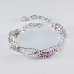 riyo magnifique bracelet en argent sterling 925 pour femme bracelet rubis cz bracelet à réglage de lunette bracelet à breloques à maillons taille l 6-8,5 pouces.