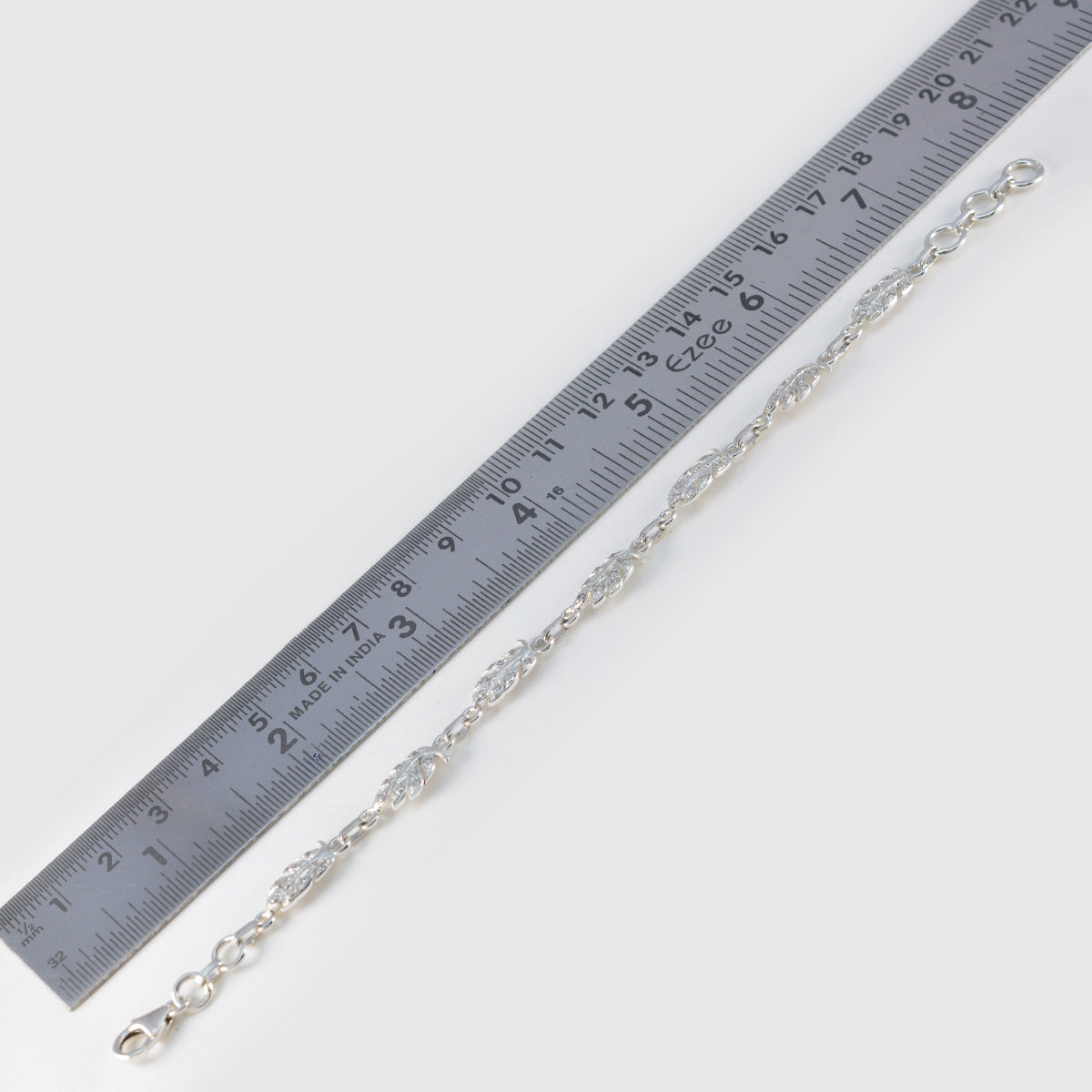 riyo attraente braccialetto in argento sterling 925 per ragazza braccialetto bianco con cz braccialetto con castone braccialetto rigido misura l 6-8,5 pollici.