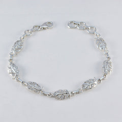 riyo attraente braccialetto in argento sterling 925 per ragazza braccialetto bianco con cz braccialetto con castone braccialetto rigido misura l 6-8,5 pollici.