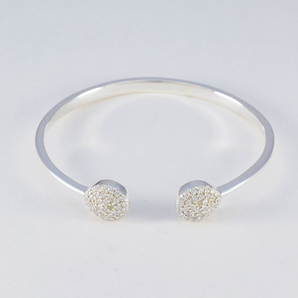 riyo miglior braccialetto in argento sterling 925 per ragazze braccialetto bianco con cz braccialetto con castone braccialetto rigido misura l 6-8,5 pollici.