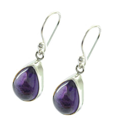 Riyo Engaging 925 Sterling Silver Earring For Demoiselle Amethyst Earring Bezel Setting Purple Earring Dangle Earring