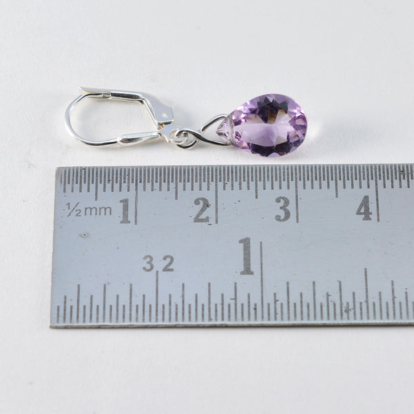 Riyo Decorative 925 Sterling Silver Earring For Damsel Amethyst Earring Bezel Setting Purple Earring Dangle Earring