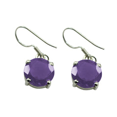 Riyo Ravishing 925 Sterling Silver Earring For Lady Amethyst Earring Bezel Setting Purple Earring Dangle Earring