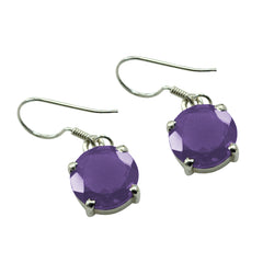 Riyo Ravishing 925 Sterling Silver Earring For Lady Amethyst Earring Bezel Setting Purple Earring Dangle Earring