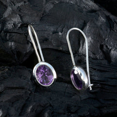 Riyo Fanciable 925 Sterling Zilveren Oorbel Voor Vrouwen Amethist Oorbel Bezel Setting Paars Oorbel Dangle Earring