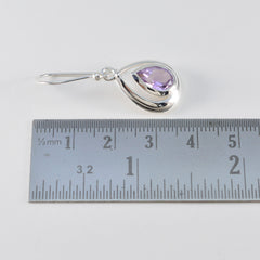 Riyo Spunky 925 Sterling Silver Earring For Sister Amethyst Earring Bezel Setting Purple Earring Dangle Earring