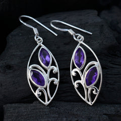 riyo splendido orecchino in argento sterling per demoiselle orecchino con ametista con castone orecchino viola orecchino pendente