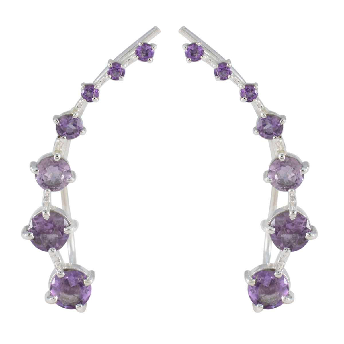 Riyo irresistible pendiente de Plata de Ley 925 para mujer pendiente de amatista ajuste de bisel pendiente púrpura pendiente de oreja