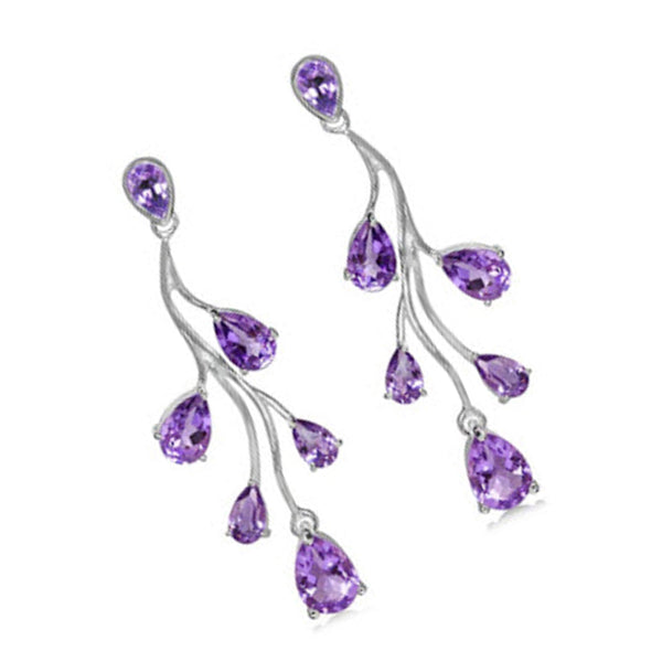 Riyo Cute Sterling Silver Earring For Sister Amethyst Earring Bezel Setting Purple Earring Stud Earring