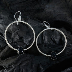 riyo fantastiska sterling silver örhänge för syster svart onyx örhänge infattning svart örhänge dingel örhänge