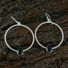 Riyo Stunning Sterling Silver Earring For Sister Black Onyx Earring Bezel Setting Black Earring Dangle Earring