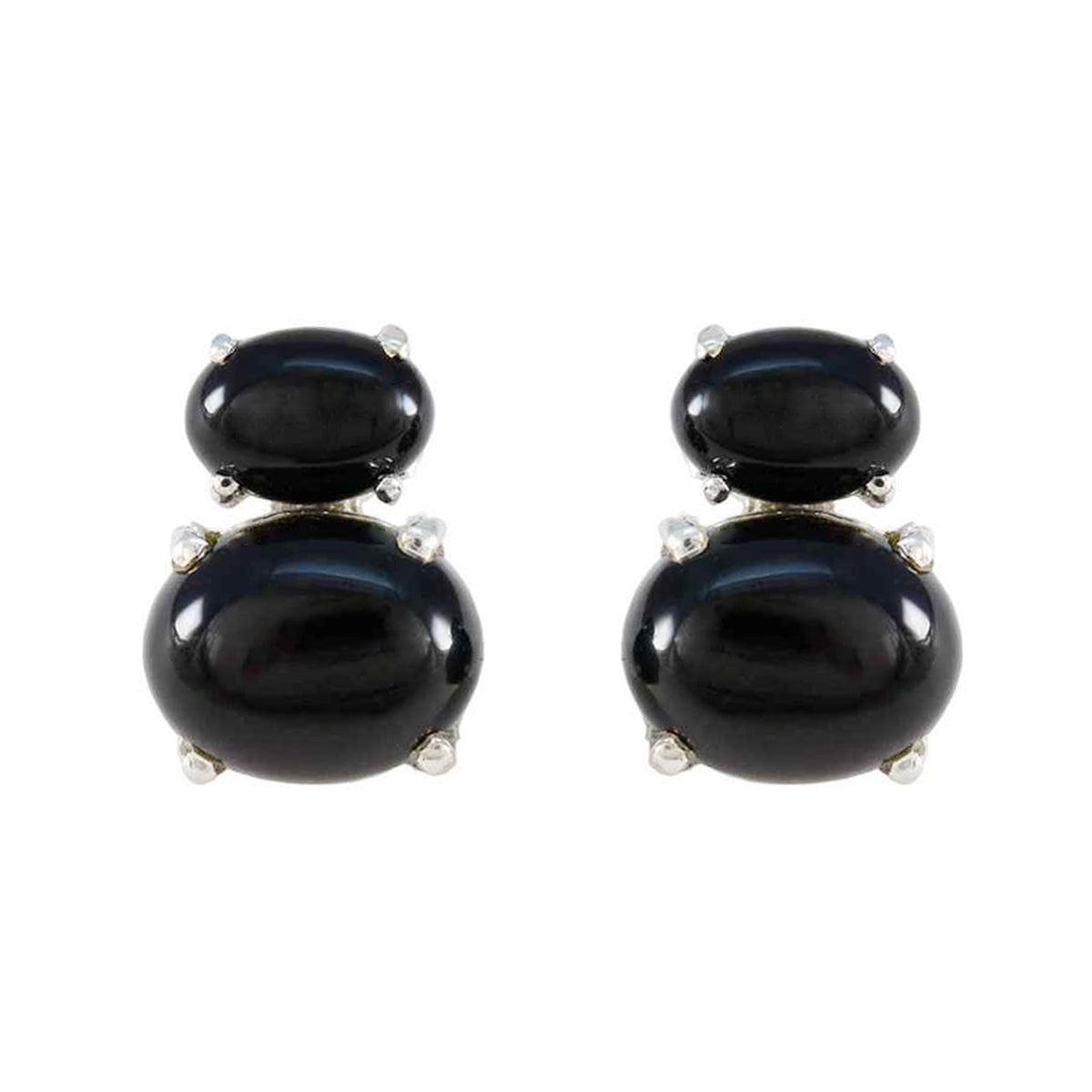 orecchino decorativo in argento sterling riyo per la sorella orecchino in onice nero con castone orecchino nero orecchino a perno