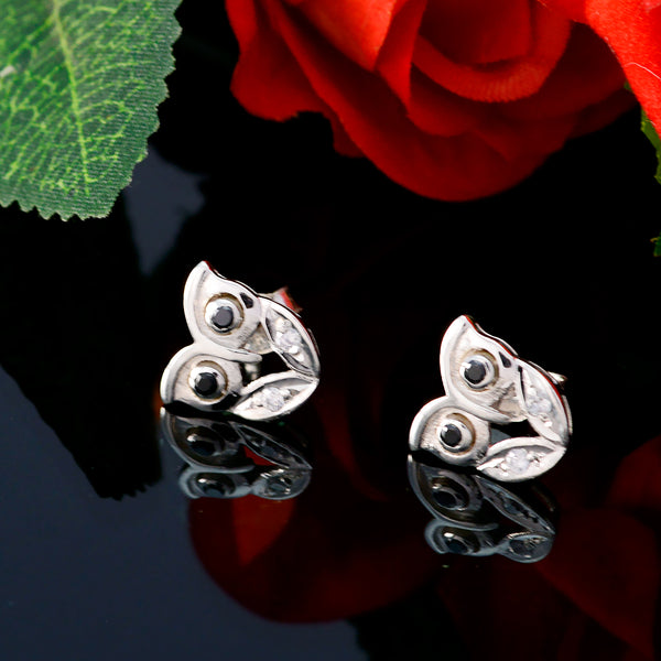 Riyo Fair Sterling Silver Earring For Female Black Onyx Earring Bezel Setting Black Earring Stud Earring
