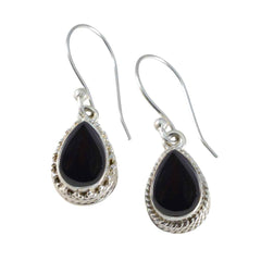 orecchino estetico in argento sterling riyo per donna orecchino in onice nero con castone orecchino nero orecchino pendente