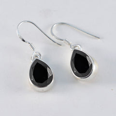 Riyo Hot 925 Sterling Zilveren Oorbel Voor Vrouw Zwarte Onyx Oorbel Bezel Instelling Zwarte Oorbel Dangle Earring