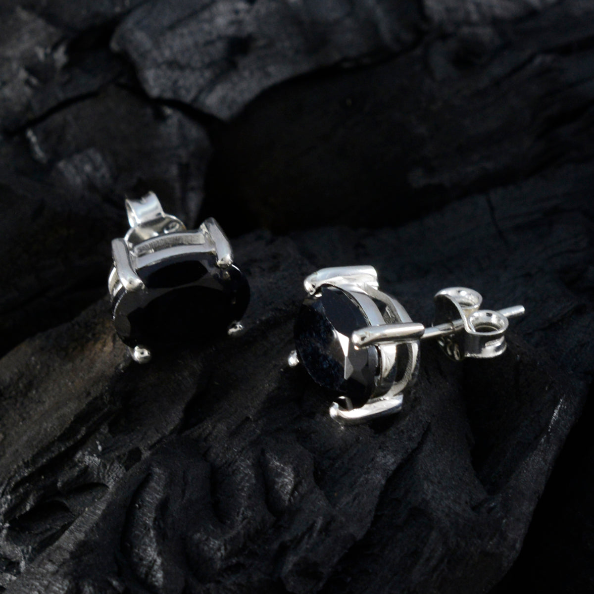 riyo förtjusande 925 sterling silver örhänge för fru svart onyx örhänge infattning svart örhänge örhänge
