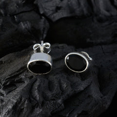 Riyo – boucle d'oreille en argent sterling 925, pour sœur, onyx noir, réglage de la lunette, boucle d'oreille noire