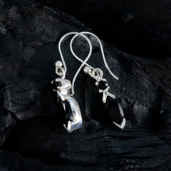 Riyo Beaut 925 Sterling Zilveren Oorbel Voor Zus Zwarte Onyx Oorbel Bezel Setting Zwarte Oorbel Dangle Earring