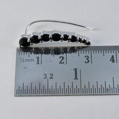 Riyo Hot Sterling Silver Earring For Lady Black Onyx Earring Bezel Setting Black Earring Ear Cuff Earring