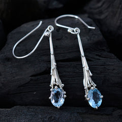 riyo grazioso orecchino in argento sterling 925 per signora orecchino con topazio blu orecchino con castone orecchino blu ciondola l'orecchino