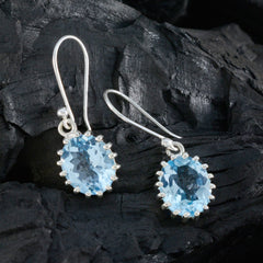 riyo artistic 925 sterling silver örhänge för flicka blå topas örhänge infattning blå örhänge dingla örhänge