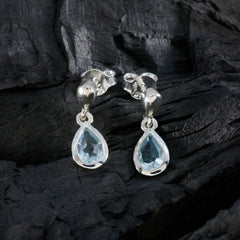 riyo orecchini in argento sterling per femme orecchino con topazio blu con castone orecchino blu orecchino a perno