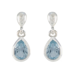 riyo orecchini in argento sterling per femme orecchino con topazio blu con castone orecchino blu orecchino a perno
