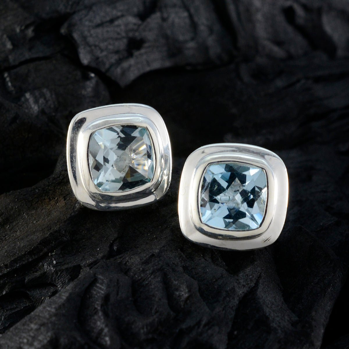 riyo lockande 925 sterling silver örhänge för femme blå topas örhänge infattning blå örhänge örhänge