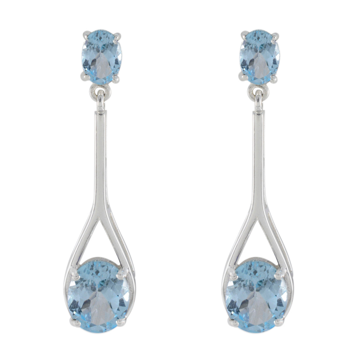 riyo bäddbart sterling silver örhänge för flicka blå topas örhänge infattning blå örhänge örhänge