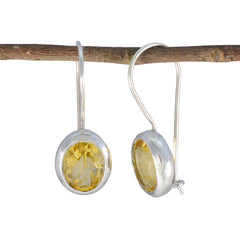 riyo facile da vedere orecchino in argento sterling 925 per demoiselle orecchino citrino con castone orecchino giallo orecchino pendente