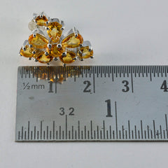 Riyo Winsome 925 Sterling Silber Ohrring Für Damen Citrin Ohrring Lünette Fassung Gelb Ohrring Ohrstecker