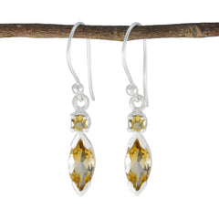 riyo coraggioso orecchino in argento sterling per la moglie orecchino citrino con castone orecchino giallo orecchino pendente
