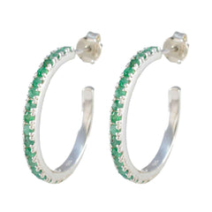 riyo seducente orecchino in argento sterling 925 per la sorella orecchino indiano smeraldo orecchino con castone orecchino verde orecchino a perno