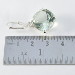 Riyo Knappe Sterling Zilveren Oorbel Voor Demoiselle Groene Amethist Oorbel Bezel Setting Groene Oorbel Dangle Earring