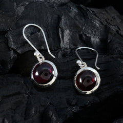 Riyo Beguiling 925 Sterling Silver Earring For Sister Garnet Earring Bezel Setting Red Earring Dangle Earring